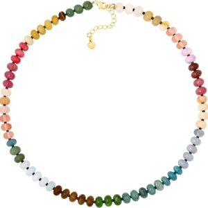 Boho Hippie Colorful Crystal Beaded Choker Necklace